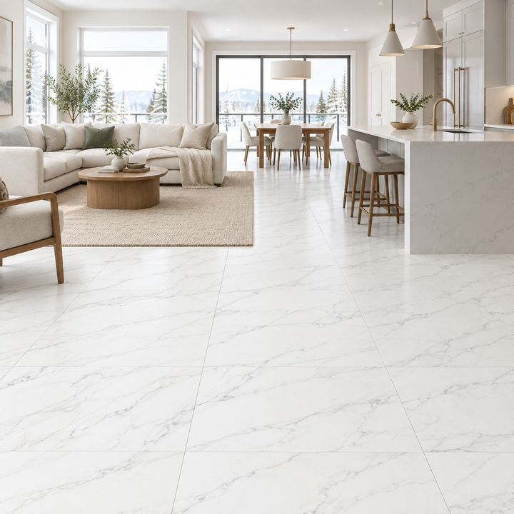 White Tile 16×32 — 6018LT, an illustration of it installed
