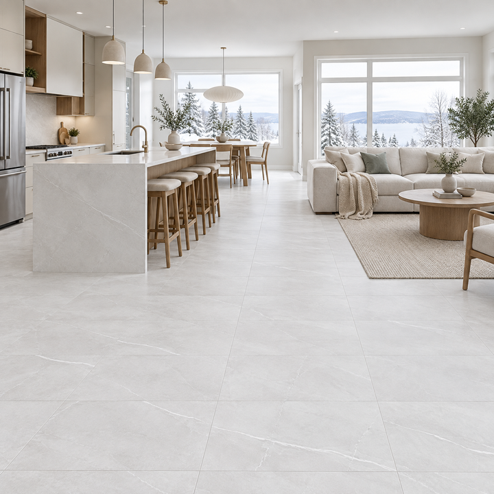 Amaretto Silver, 12×24 matte, tile, an illustration of it installed