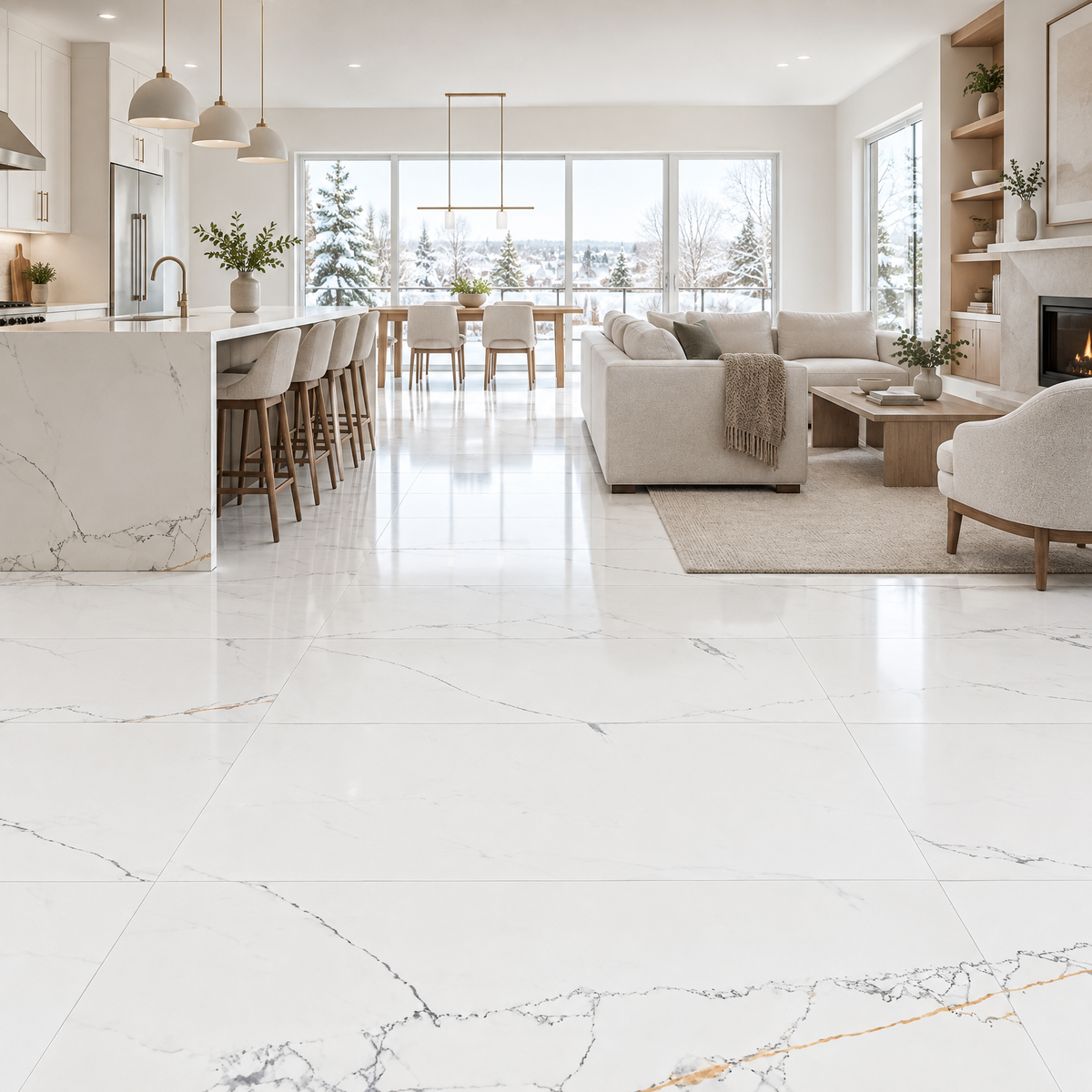 Crackle Satvario Tile 24×48, an illustration of it installed