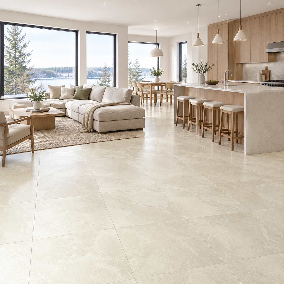 Beige Tile 24×24 — DELC-002, an illustration of it installed