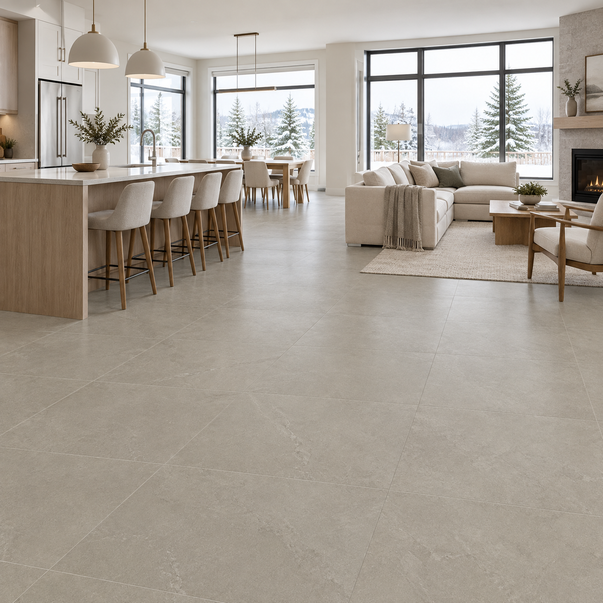 Beige Tile 24×24 — DELC-005, an illustration of it installed