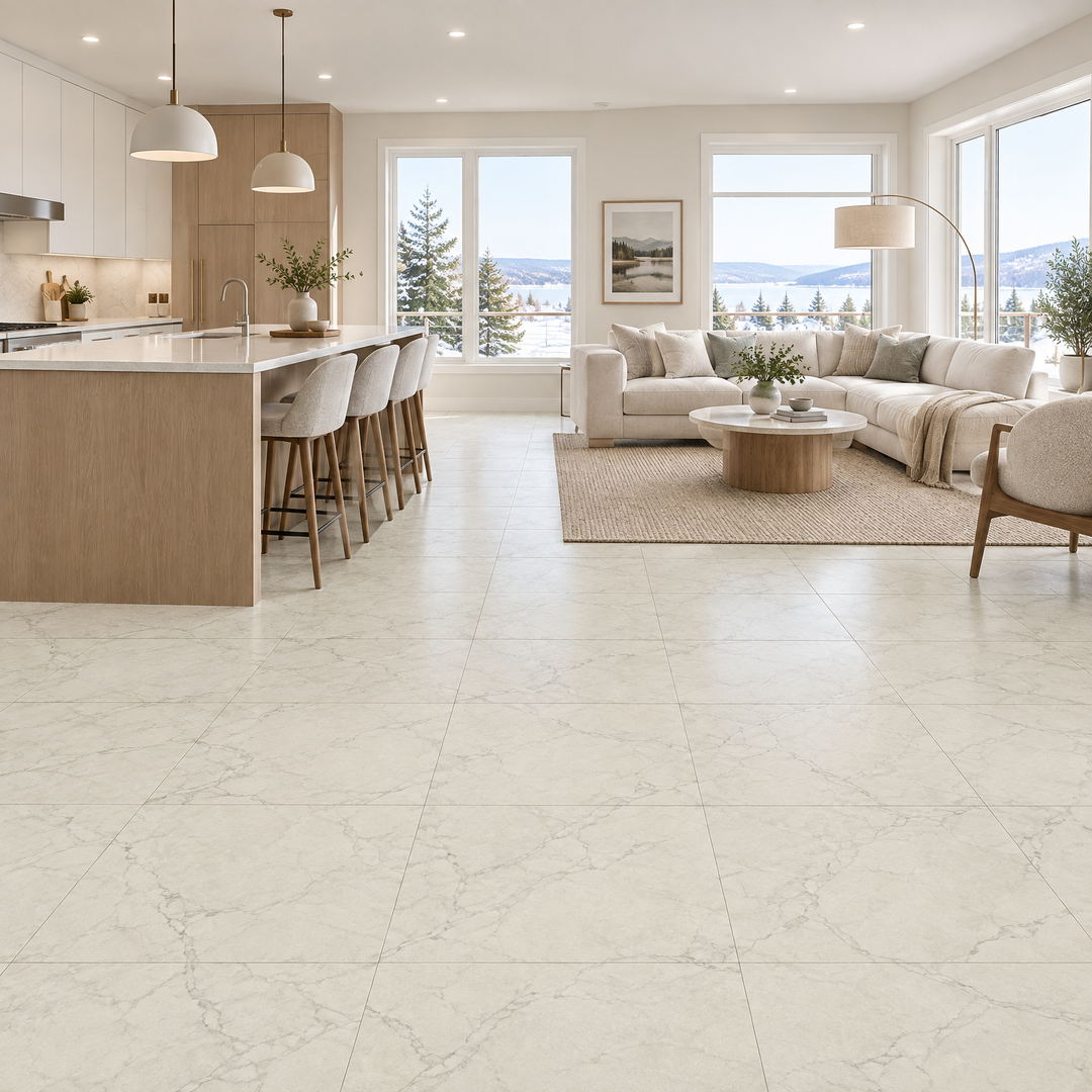 Beige Tile 24×24 — DELC-008, an illustration of it installed