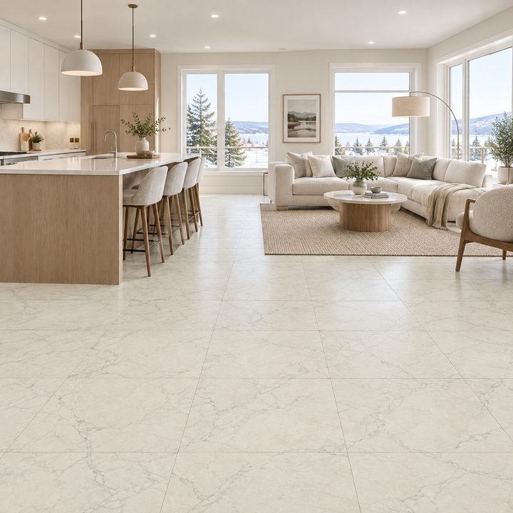 Beige Tile 24×24 — DELC-008, an illustration of it installed