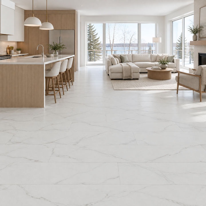 Delight Brown Tile 16×48, an illustration of it installed