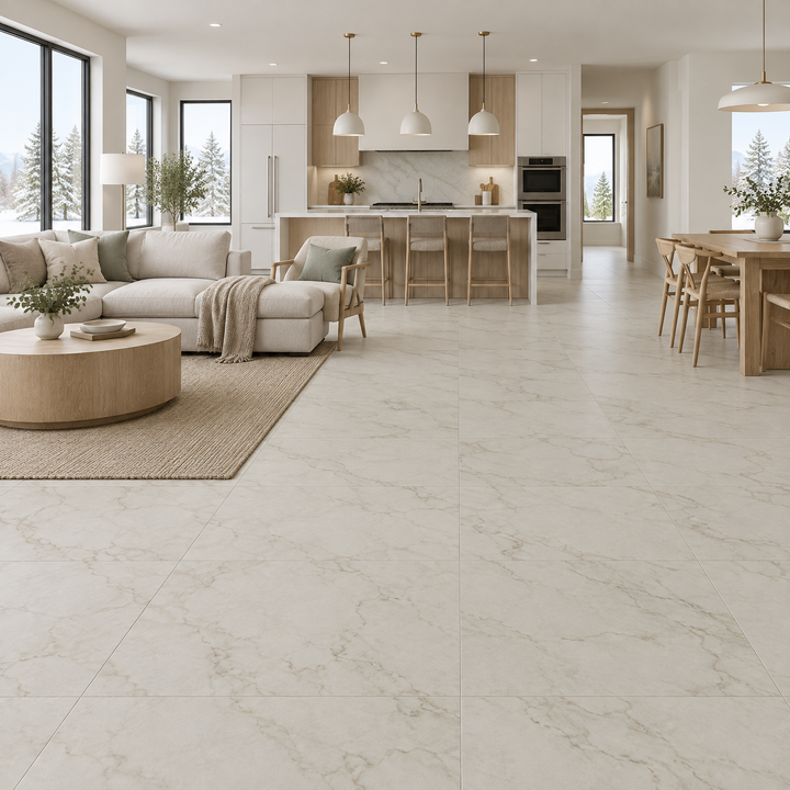 Beige Matte Tile 24×48 — DIVC-005, an illustration of it installed