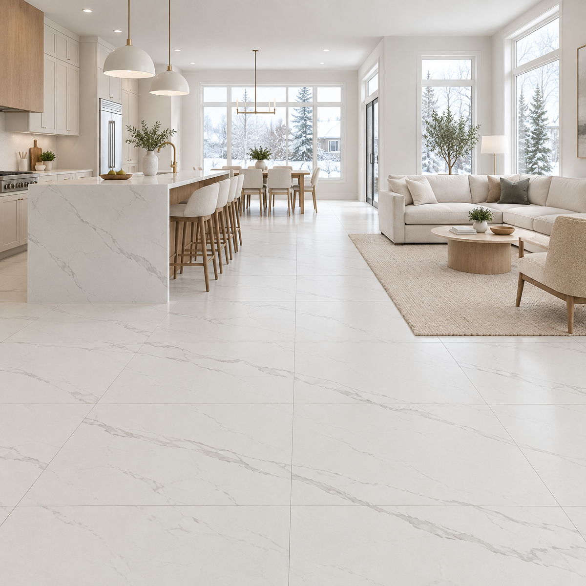 White Tile 32×32 — GL-004, an illustration of it installed