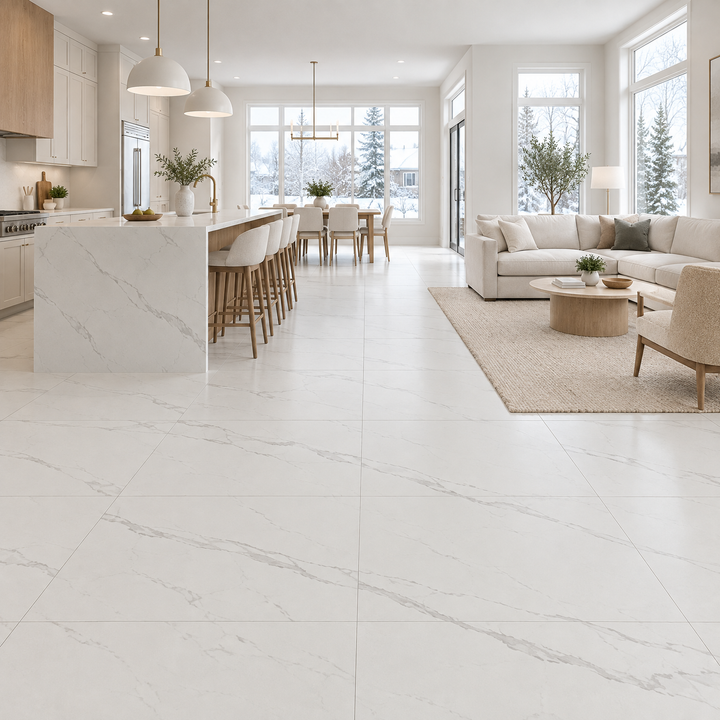 White Tile 32×32 — GL-004, an illustration of it installed
