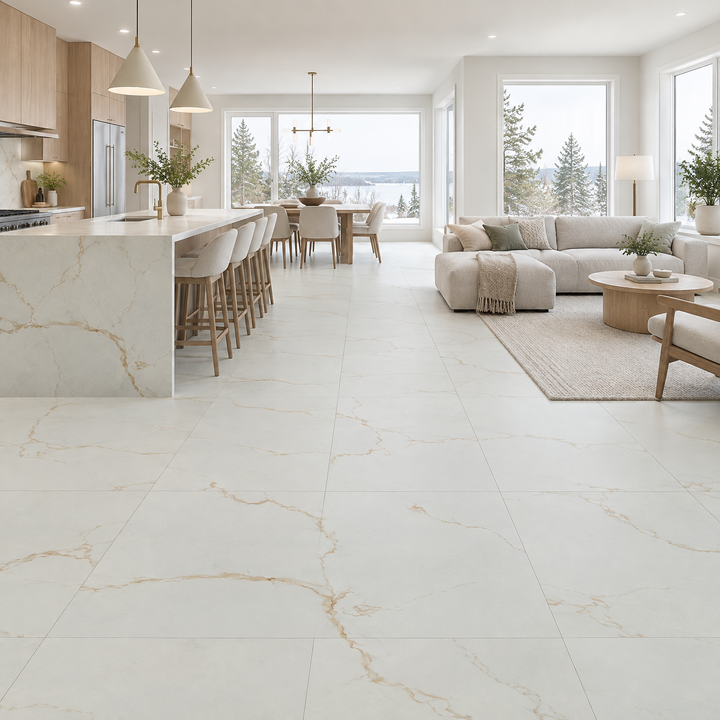 Golden Satvario Matte Tile 24×48, an illustration of it installed