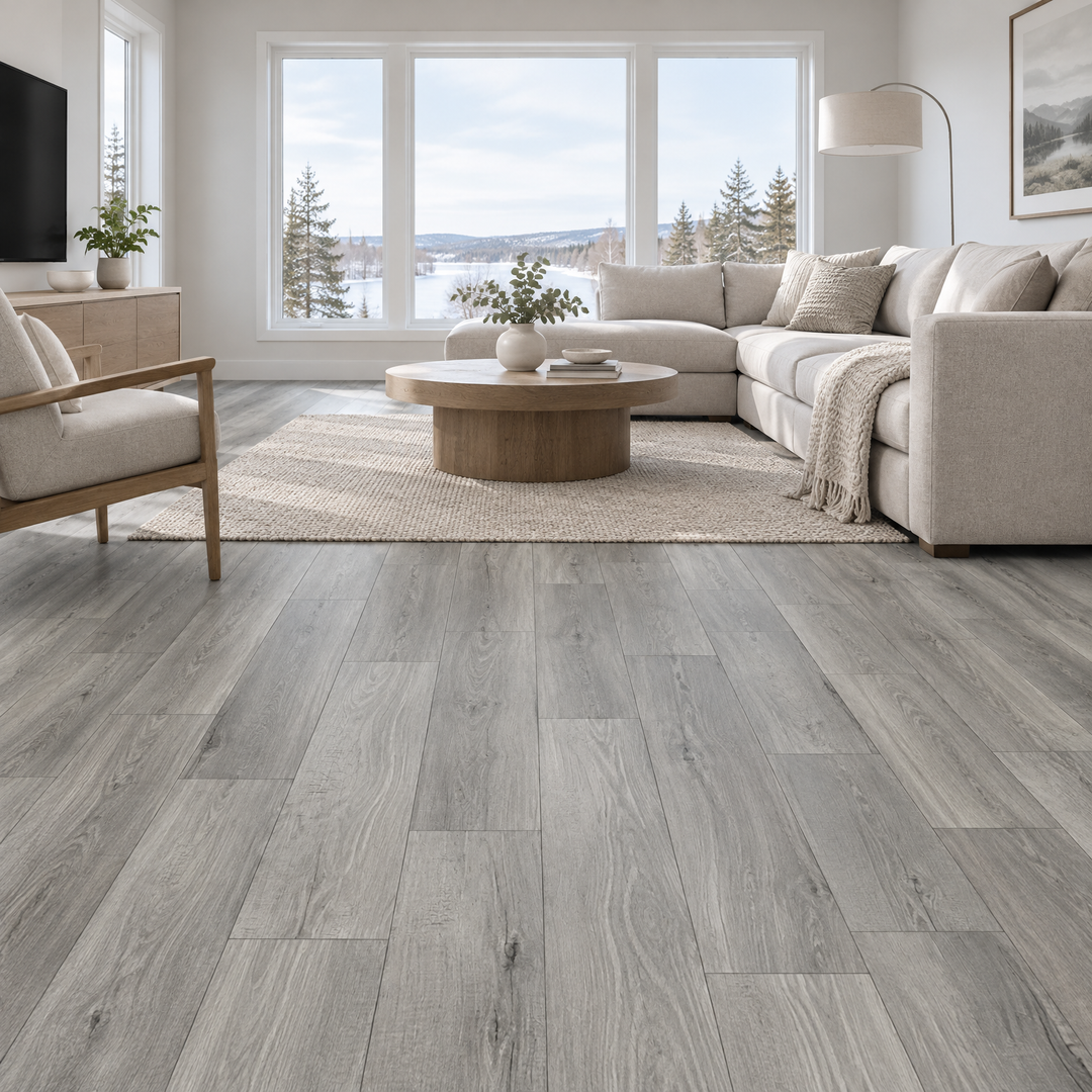 Beige Vinyl Plank 7×48 — GS-05, an illustration of it installed
