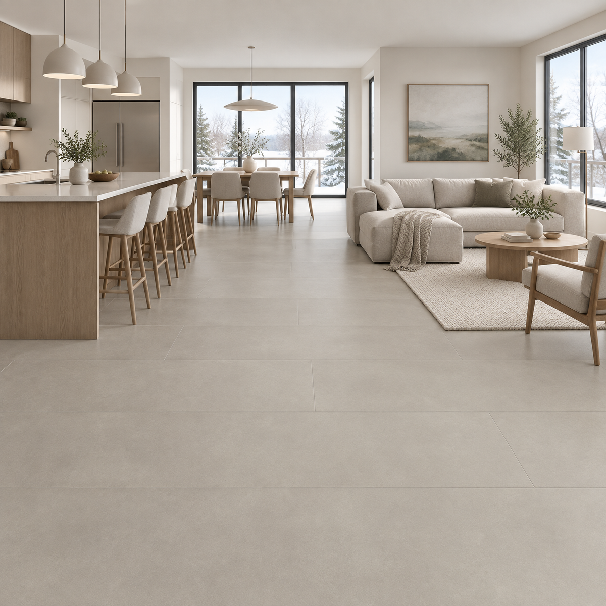 Imola Off White Matte Tile 24×48, an illustration of it installed