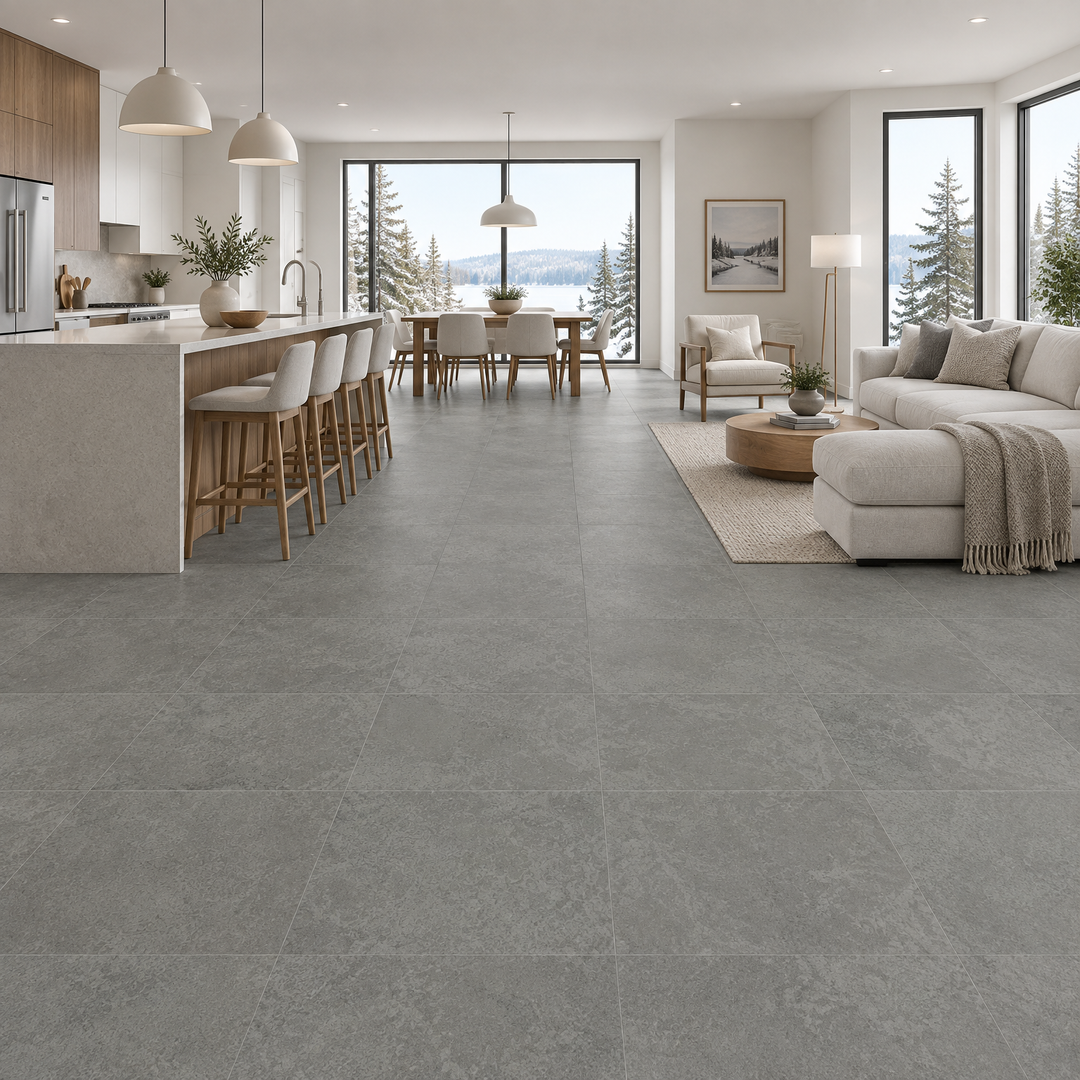 Massa Mineral Matte Tile 24×24, an illustration of it installed