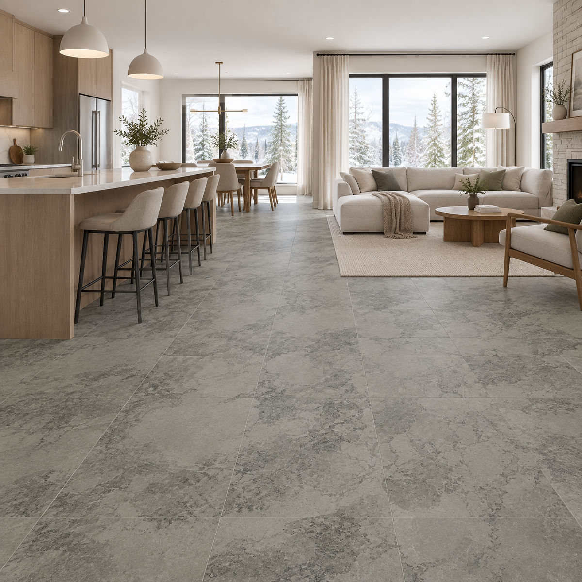 Massa Mineral Matte Tile 24×48, an illustration of it installed