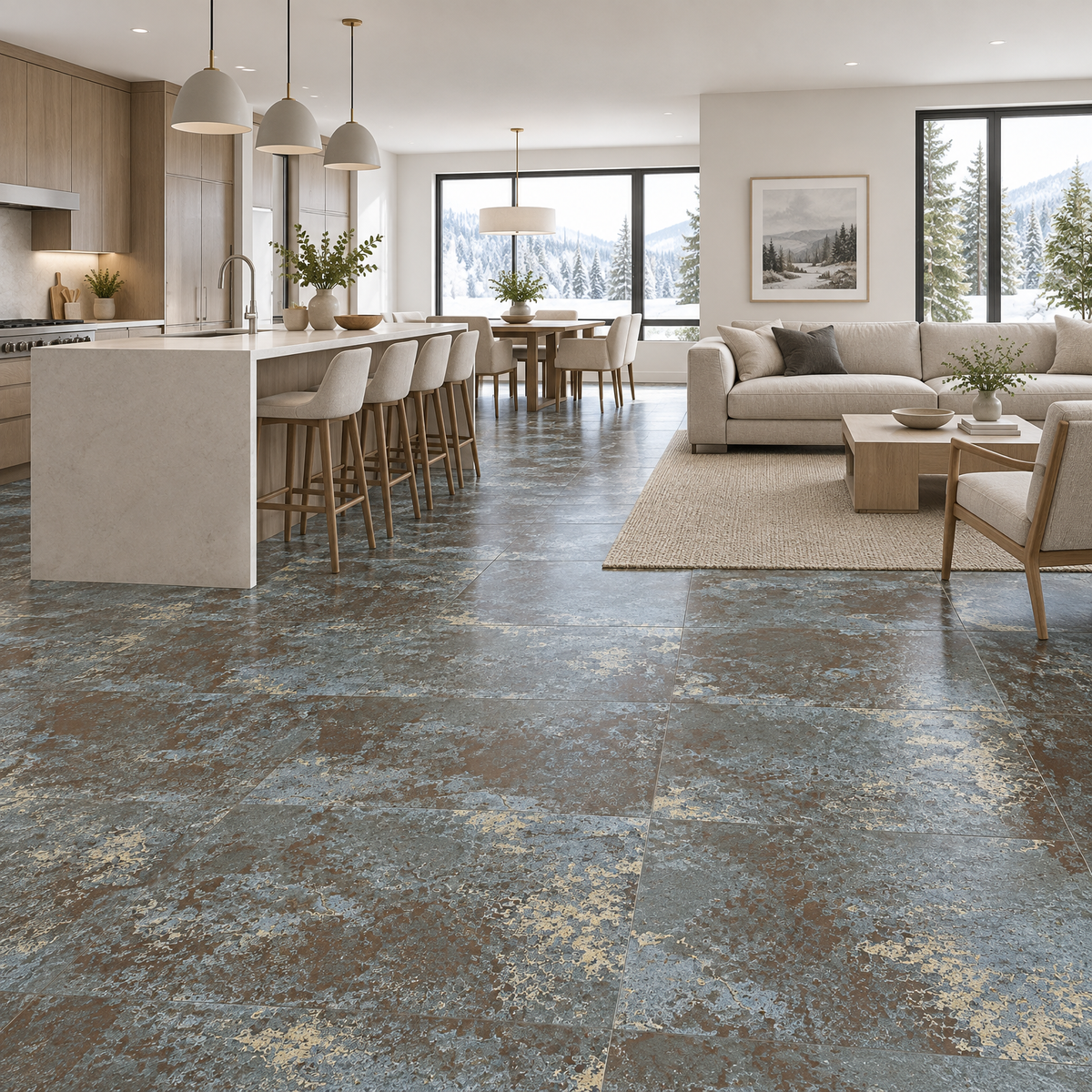 Metallic 023, 24×48, tile, an illustration of it installed