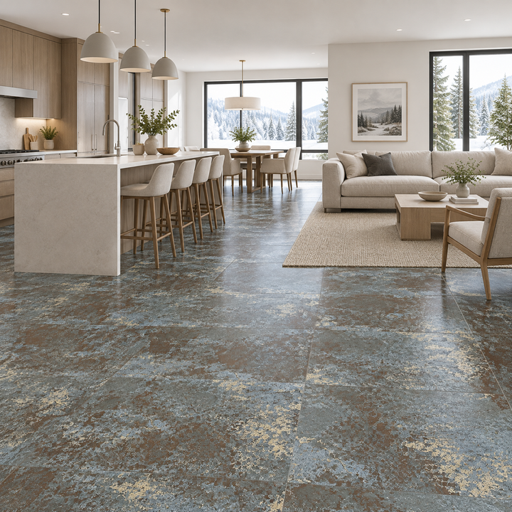Metallic 023, 24×48, tile, an illustration of it installed