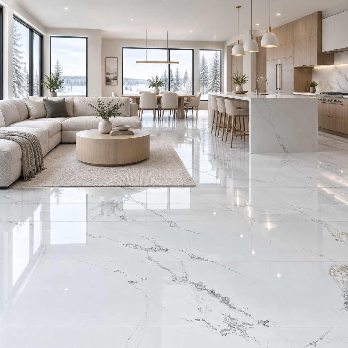 Sarbi Grey, 32×64 glossy, tile, an illustration of it installed