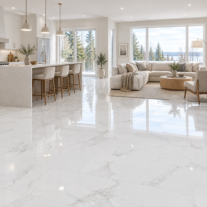 Satvario Elegant, 12×24 glossy, tile, an illustration of it installed