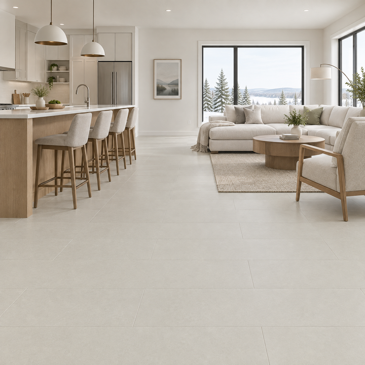 Viterbo Ice Matte Tile 12×24, an illustration of it installed