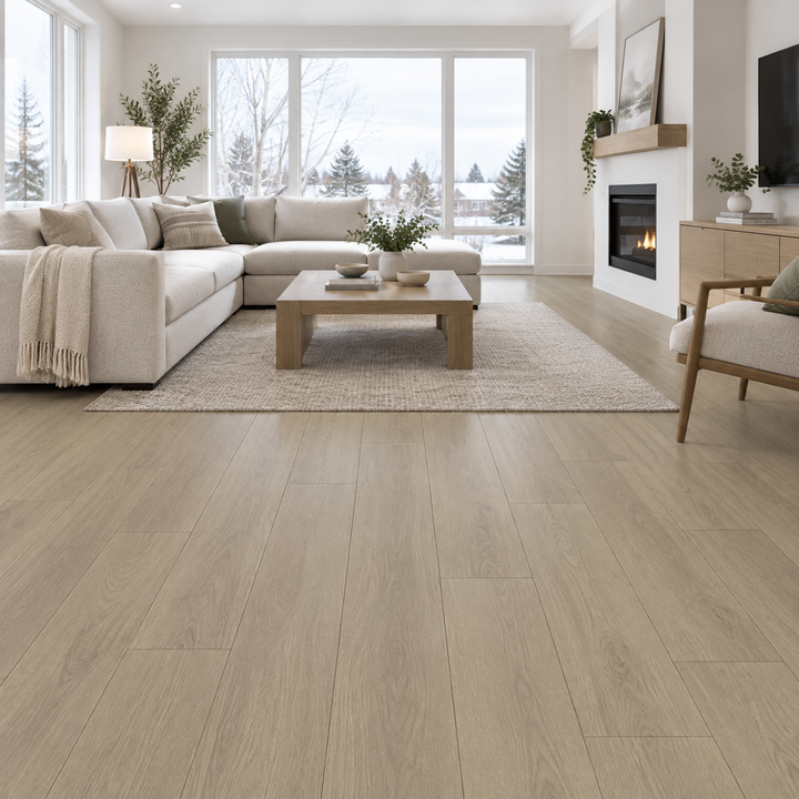 Beige Laminate 7×48 — VRWPL8-22, an illustration of it installed